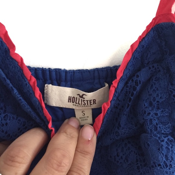 HOLLISTER BLUE LACE WITH RUFFLES SUMMER DRESS - Picture 5 of 7